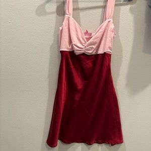Edikted Pink and Red Mini Dress